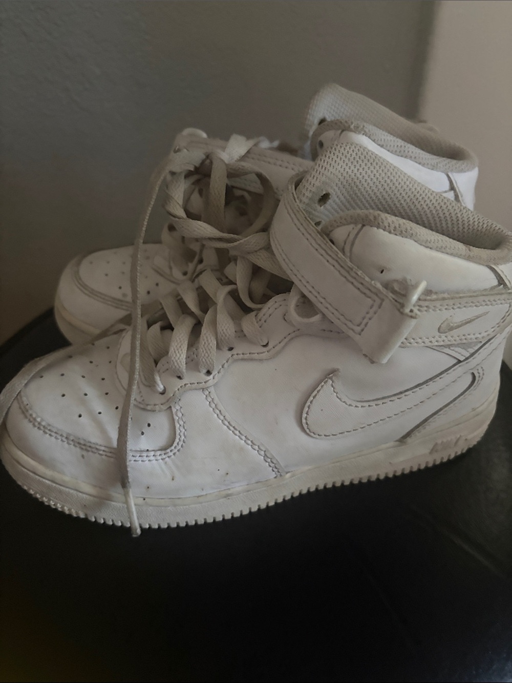 Nike Kids White High-Top Sneaker with Strap